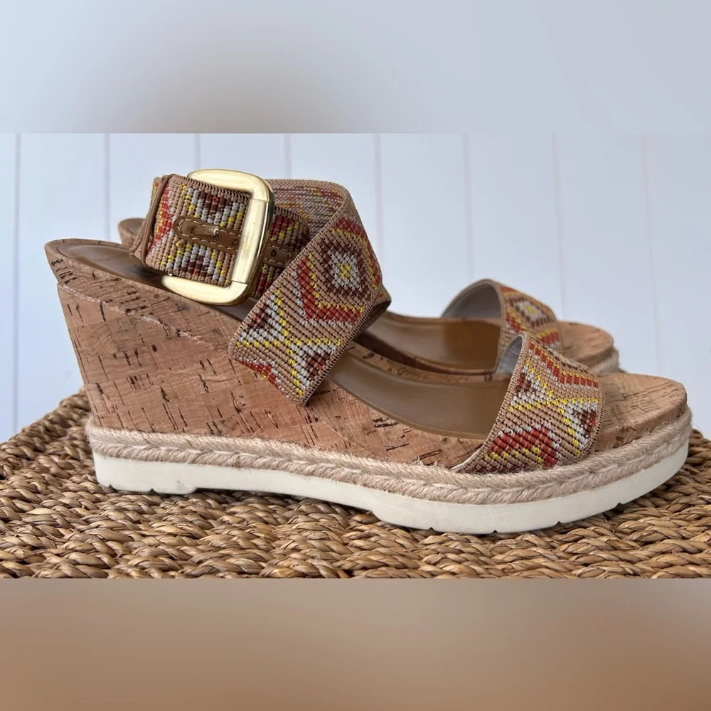 White‎ Mountain Women’s Pearle Cork Espadrille Wedge Size 8.5M